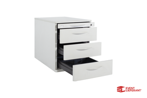 Rollcontainer / Schreibtischcontainer mit 4 Schubladen Grau/Weiß