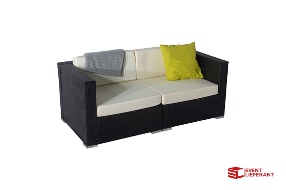 Couch Modul - Rattan Lounge Serie Schwarz / Creme