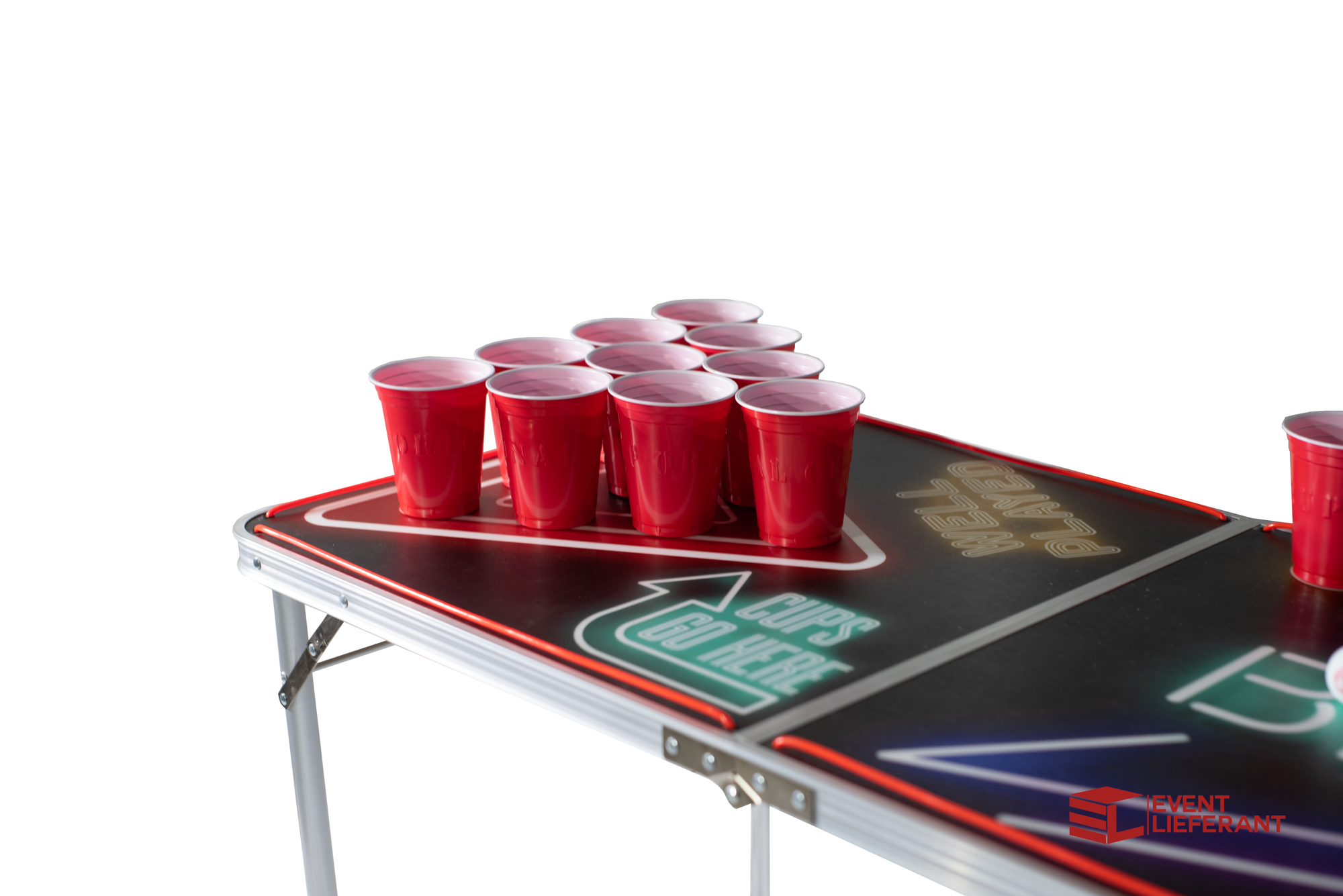 BeerCup Spieltisch Backspin Beer Pong Tisch Set Lines, (58-tlg)