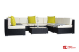 Sessel Modul - Rattan Lounge Serie Schwarz / Creme